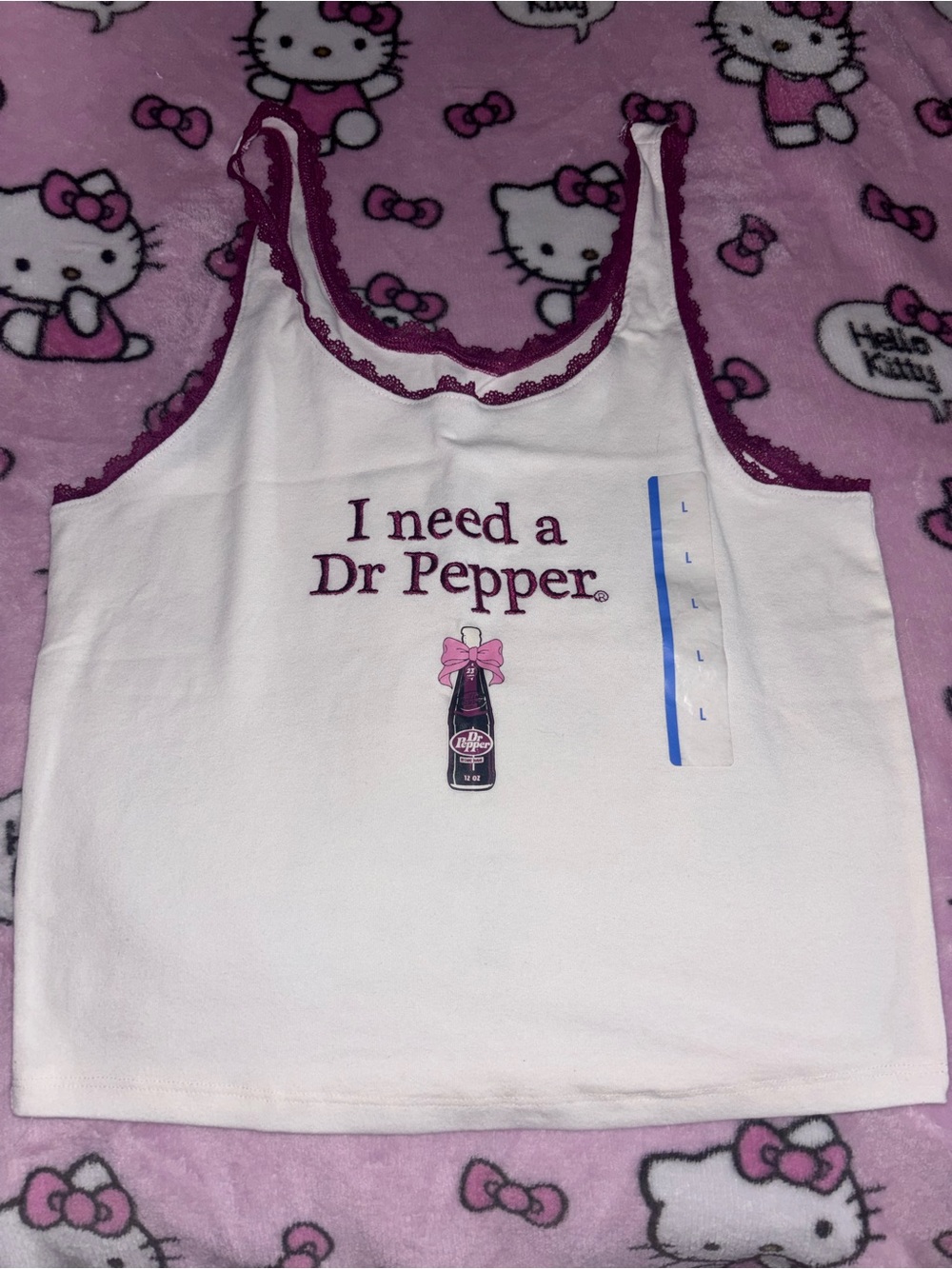 I Need a Dr.Pepper Lace Trim Tank